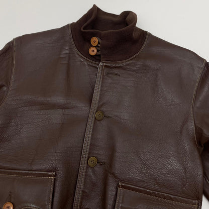 【中古】EVISU | エヴィス A-1 フライトジャケット　レザージャケット ブラウン サイズ：36【尾張小牧店】