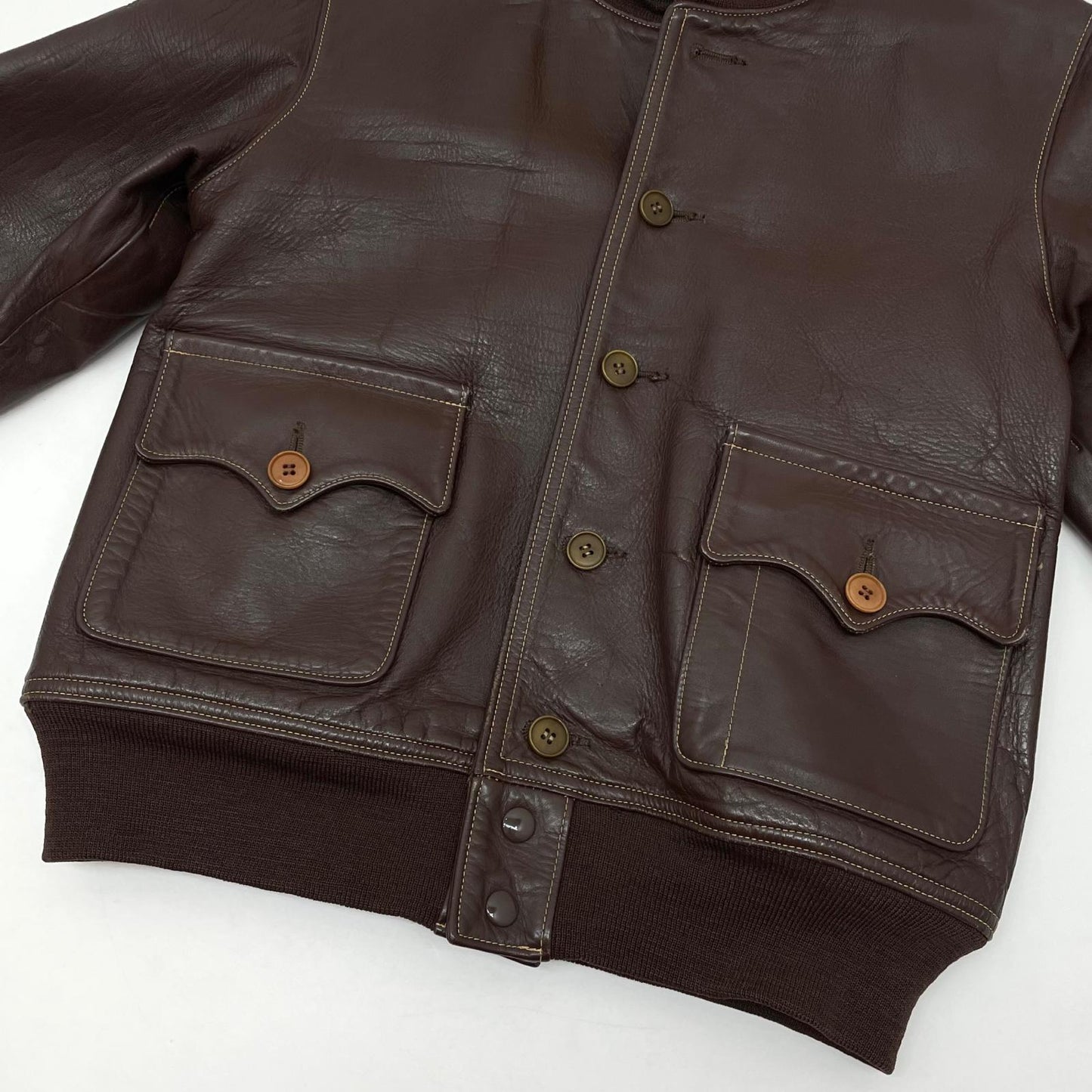 【中古】EVISU | エヴィス A-1 フライトジャケット　レザージャケット ブラウン サイズ：36【尾張小牧店】