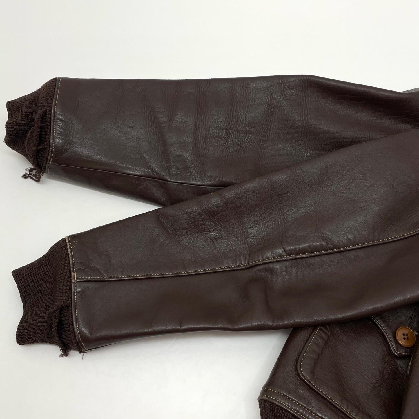 【中古】EVISU | エヴィス A-1 フライトジャケット　レザージャケット ブラウン サイズ：36【尾張小牧店】