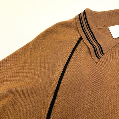 SUGARHILL | シュガーヒル ZIP-UP LINE KNIT POLO SHIRT ポロシャツ 2441000602 ブラウン サイズ：3【尾張小牧店】