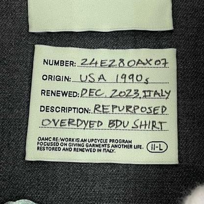 OAMC | オーエーエムシー Sport jackets RE:WORK BDU SHIRT その他アウター 24E28OAX07 グレー サイズ：S【尾張小牧店】