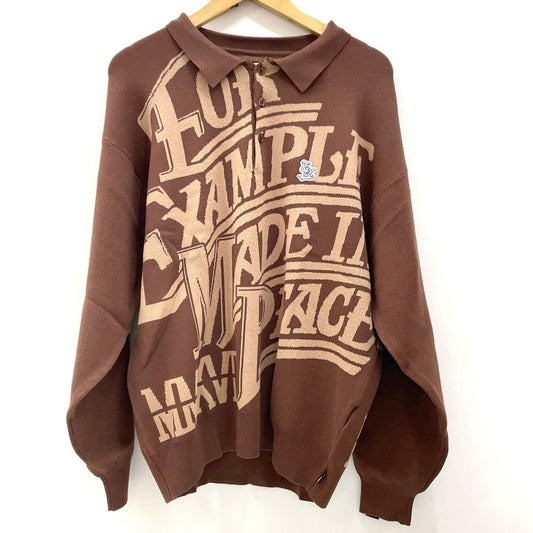EXAMPLE | イグザンプル MADE IN PEACE POLO KNIT SHIRTS ポロシャツ ブラウン サイズ：M【尾張小牧店】