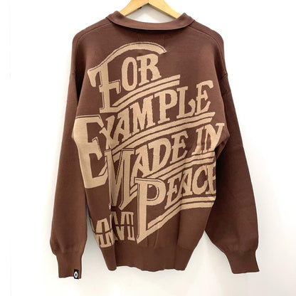 EXAMPLE | イグザンプル MADE IN PEACE POLO KNIT SHIRTS ポロシャツ ブラウン サイズ：M【尾張小牧店】