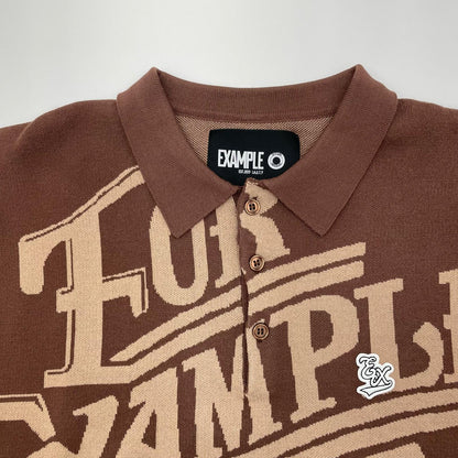EXAMPLE | イグザンプル MADE IN PEACE POLO KNIT SHIRTS ポロシャツ ブラウン サイズ：M【尾張小牧店】