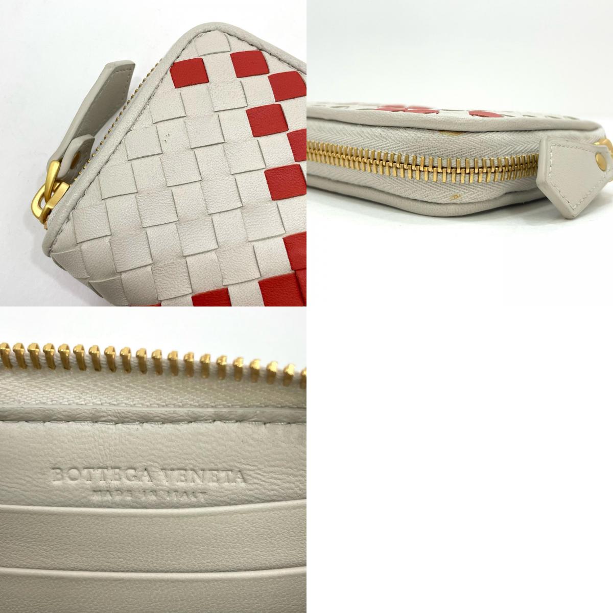 BOTTEGA VENETA | ボッテガヴェネタ イントレチャート コインケース ホワイト×レッド【尾張小牧店】