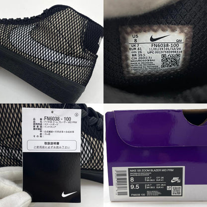 【中古】NIKE | ナイキ SB ZOOM BLAZER MID PRM "White/Black"　ズーム ブレーザー ミッド プレミアム "ホワイト/ブラック"　スニーカー 靴　FN6038-100 ブラック 26cm【尾張小牧店】
