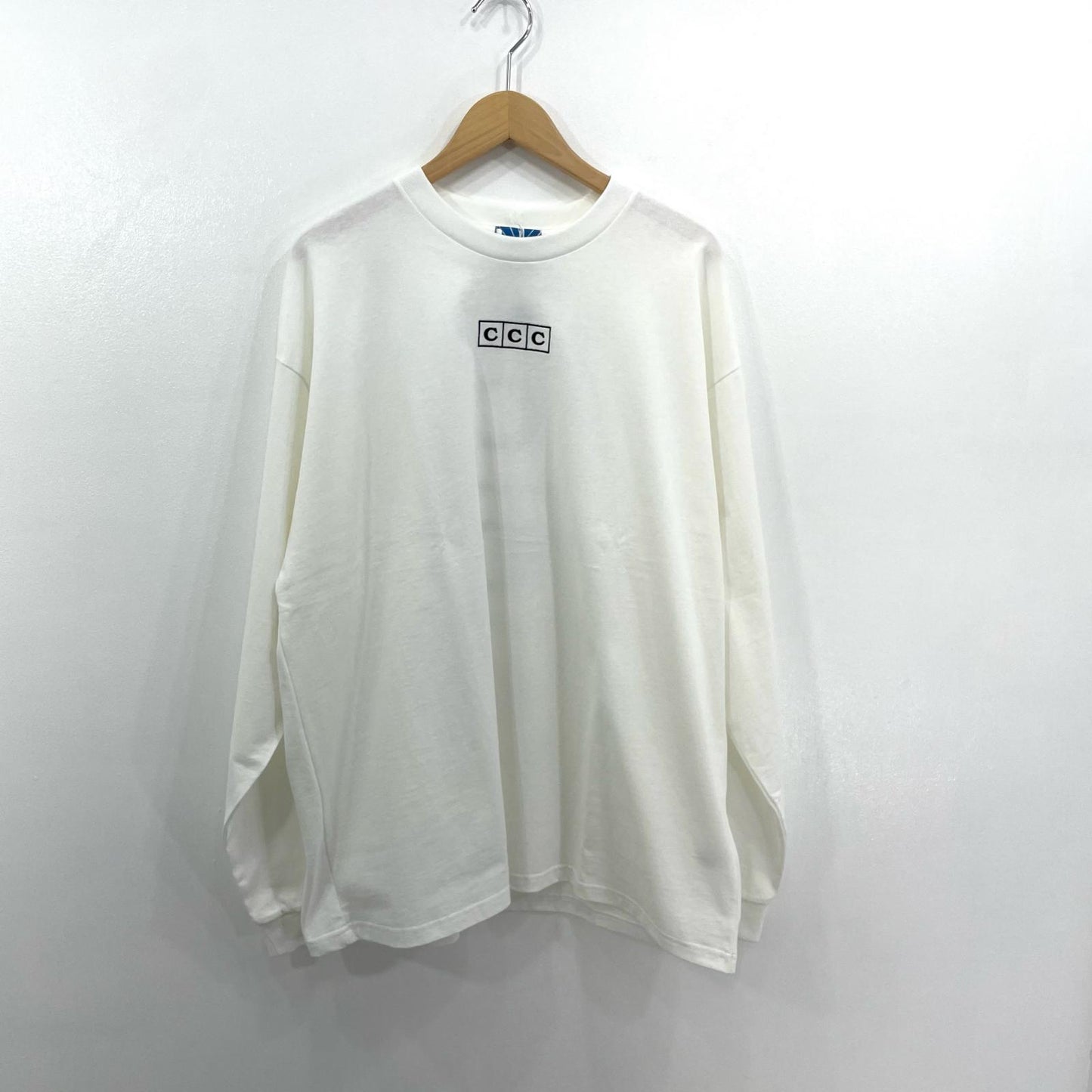 EMBROIDERED LOGO COTTON L/S T -SHIRT 長袖Ｔシャツ CCC-243T009 ホワイト サイズ：XL【尾張小牧店】