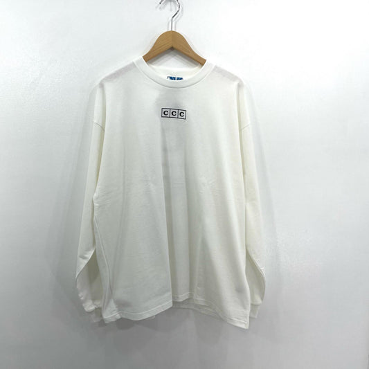 EMBROIDERED LOGO COTTON L/S T -SHIRT 長袖Ｔシャツ CCC-243T009 ホワイト サイズ：XL【尾張小牧店】