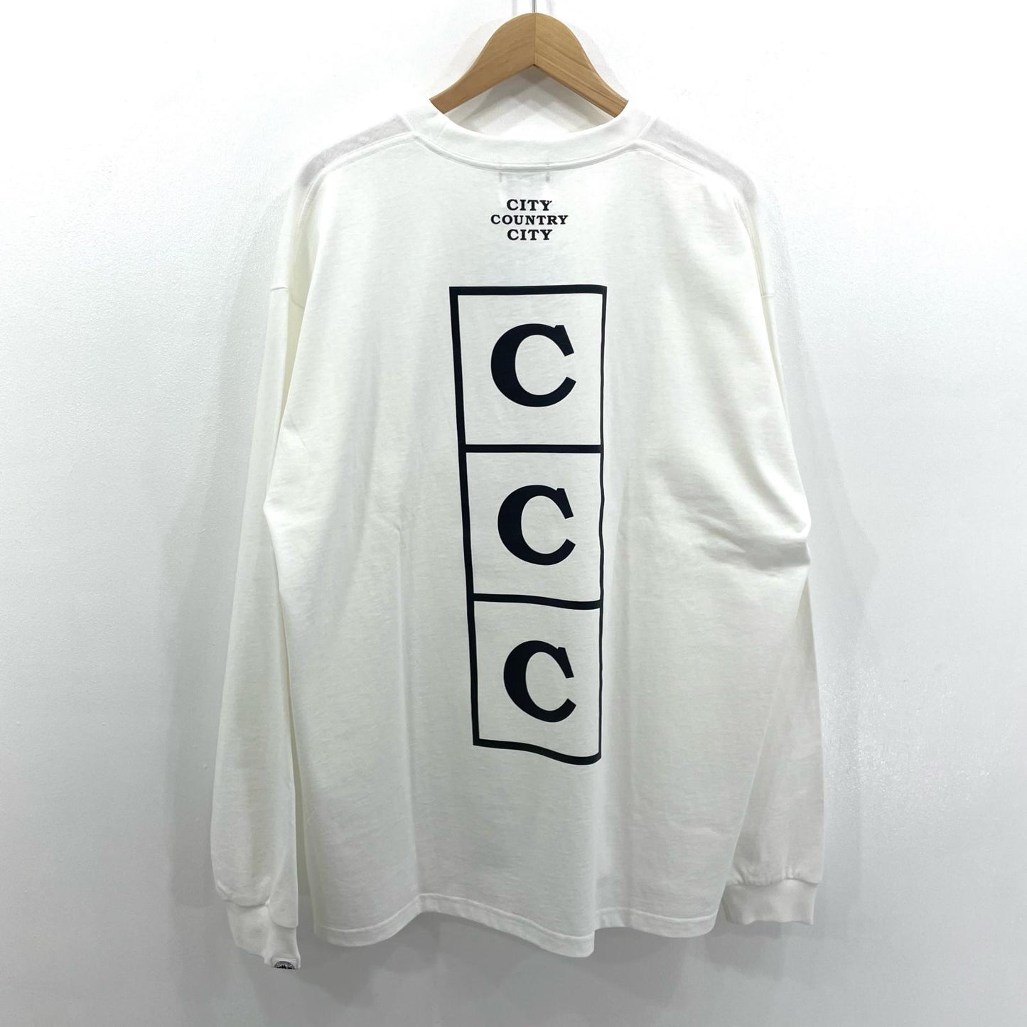 EMBROIDERED LOGO COTTON L/S T -SHIRT 長袖Ｔシャツ CCC-243T009 ホワイト サイズ：XL【尾張小牧店】
