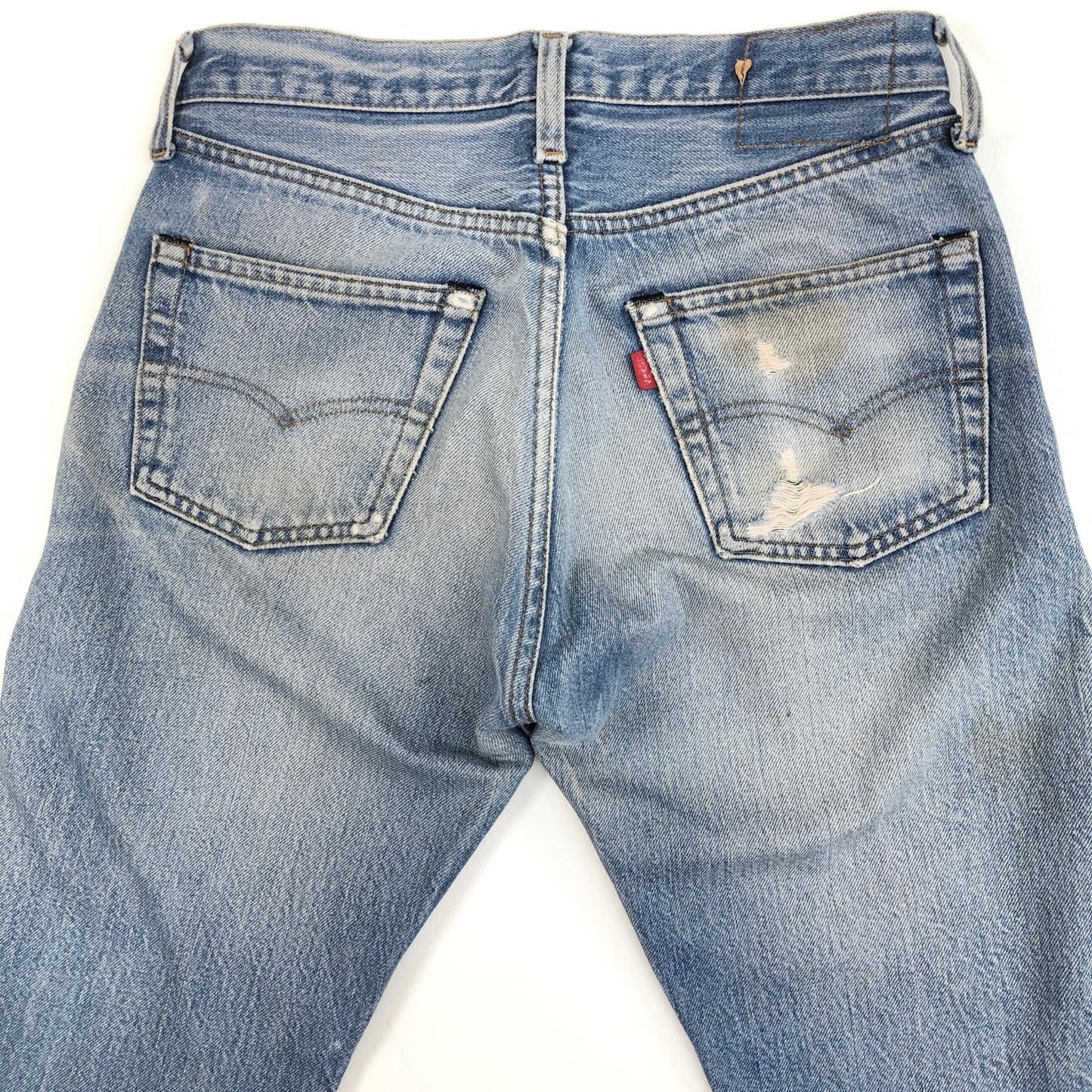 【中古】VINTAGE | ビンテージ 501 赤耳 デニムパンツ 80年代 ボタン裏刻印 524 パッチ タグなし W28 L28 位 ブルー【加古川物流】