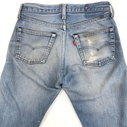 [Used] VINTAGE | Vintage 501 red-ear denim pants from the 80s, engraved on the back of the button, 524 patch, no tag, W28 L28 size, blue [Kakogawa Logistics] 