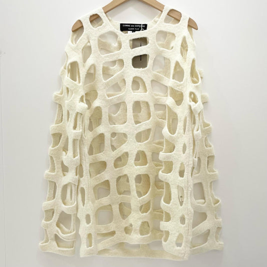 COMME des GARCONS | コムデギャルソン 製品加工 格子セーター ニット ニット PN-N011 アイボリー サイズ：S【尾張小牧店】
