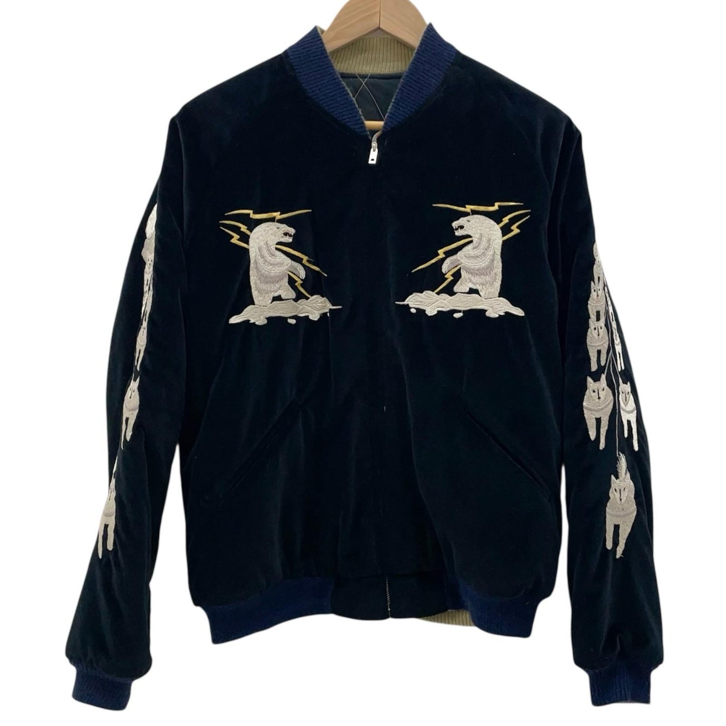 TAILOR TOYO(東洋エンタープライズ) | テイラートウヨウテイラートーヨー LIGHTNING POLAR BEAR×ALASKA MAP スーベニアジャケット TT13078 ブラック サイズ：M【尾張小牧店】