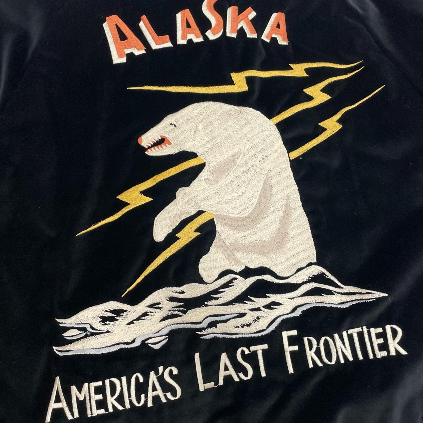 TAILOR TOYO(東洋エンタープライズ) | テイラートウヨウテイラートーヨー LIGHTNING POLAR BEAR×ALASKA MAP スーベニアジャケット TT13078 ブラック サイズ：M【尾張小牧店】