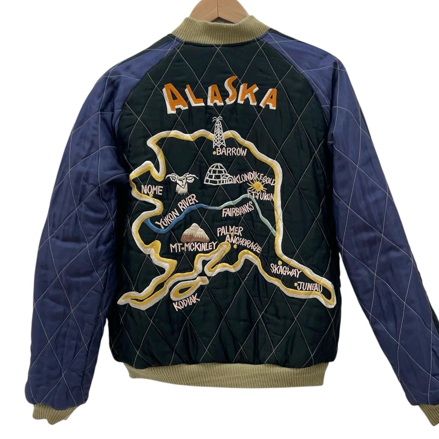 TAILOR TOYO(東洋エンタープライズ) | テイラートウヨウテイラートーヨー LIGHTNING POLAR BEAR×ALASKA MAP スーベニアジャケット TT13078 ブラック サイズ：M【尾張小牧店】