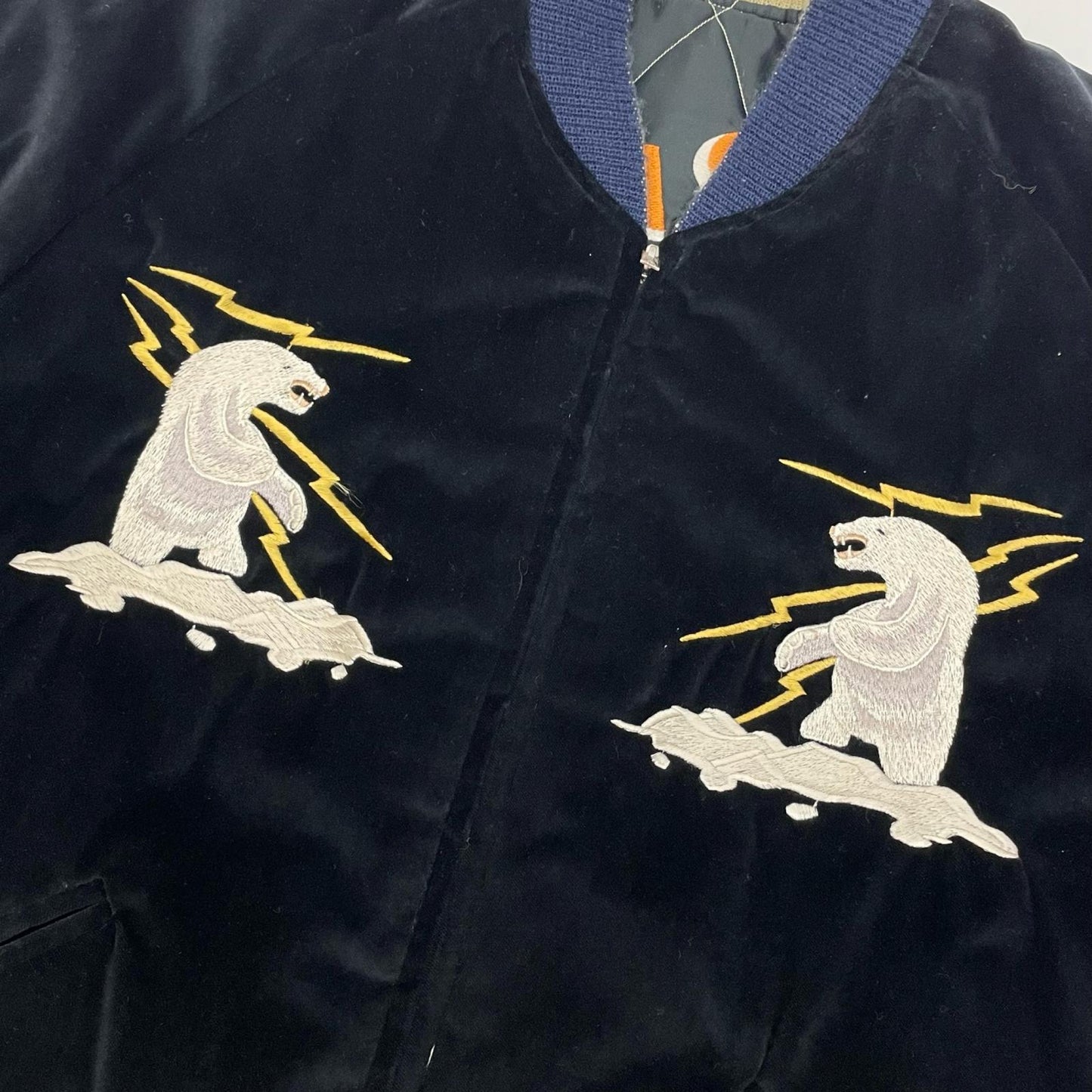 TAILOR TOYO(東洋エンタープライズ) | テイラートウヨウテイラートーヨー LIGHTNING POLAR BEAR×ALASKA MAP スーベニアジャケット TT13078 ブラック サイズ：M【尾張小牧店】