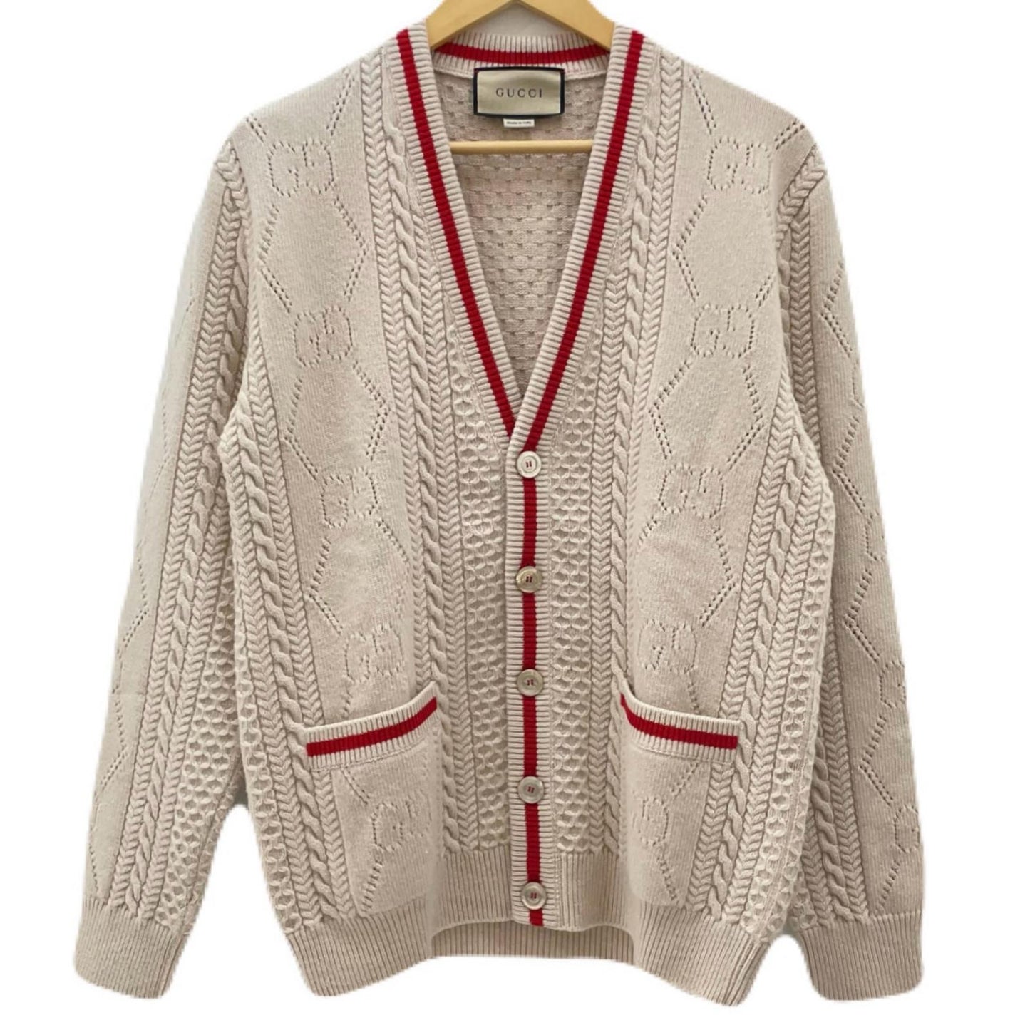 GUCCI | グッチ Gucci Love Parade カーディガン 696574 XKCFW ベージュ サイズ：XS【尾張小牧店】