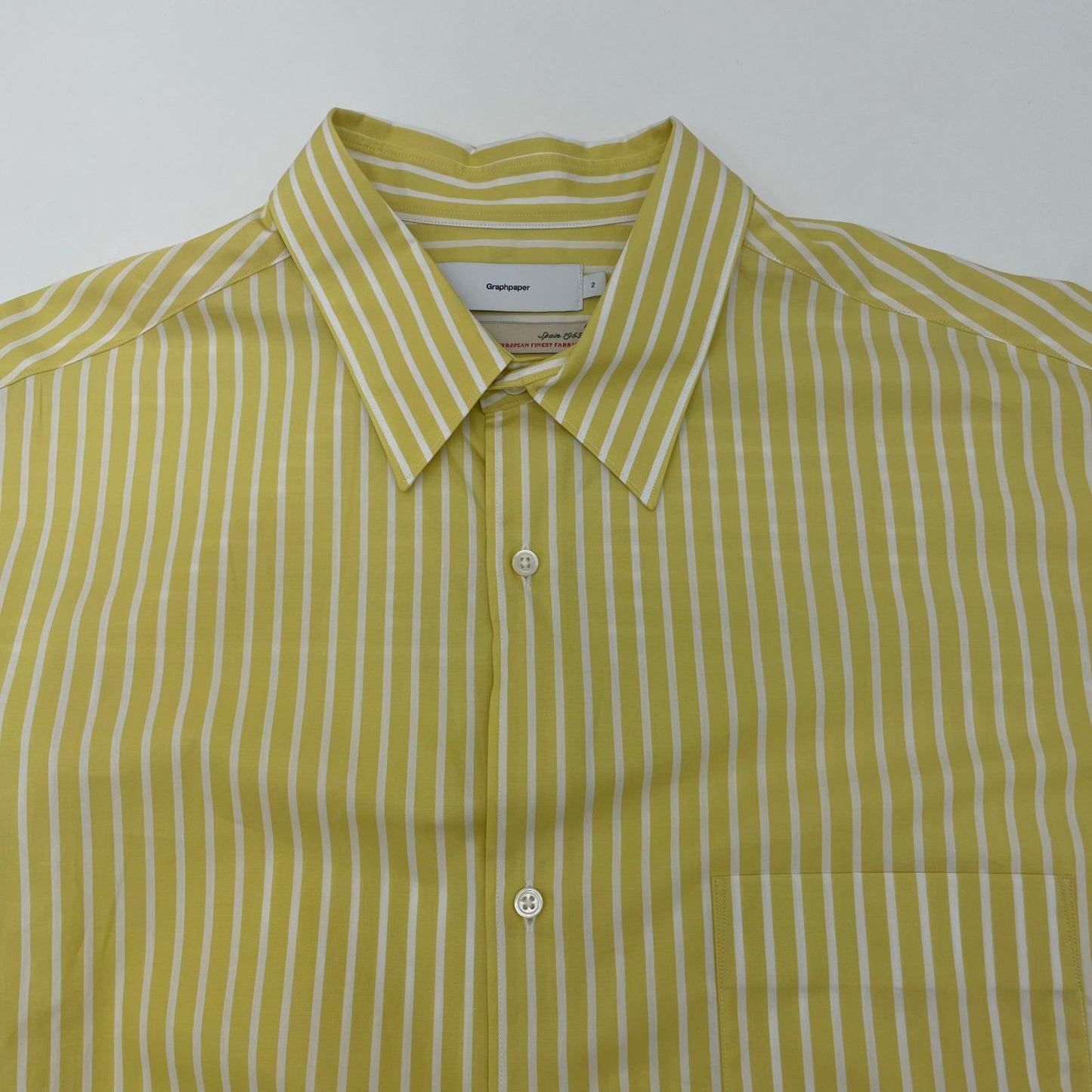 Graphpaper | グラフペーパー SIDOGRAS S/S Oversized Regular Collar Shirt? 半袖シャツ GM242-50004 イエロー サイズ：2【尾張小牧店】