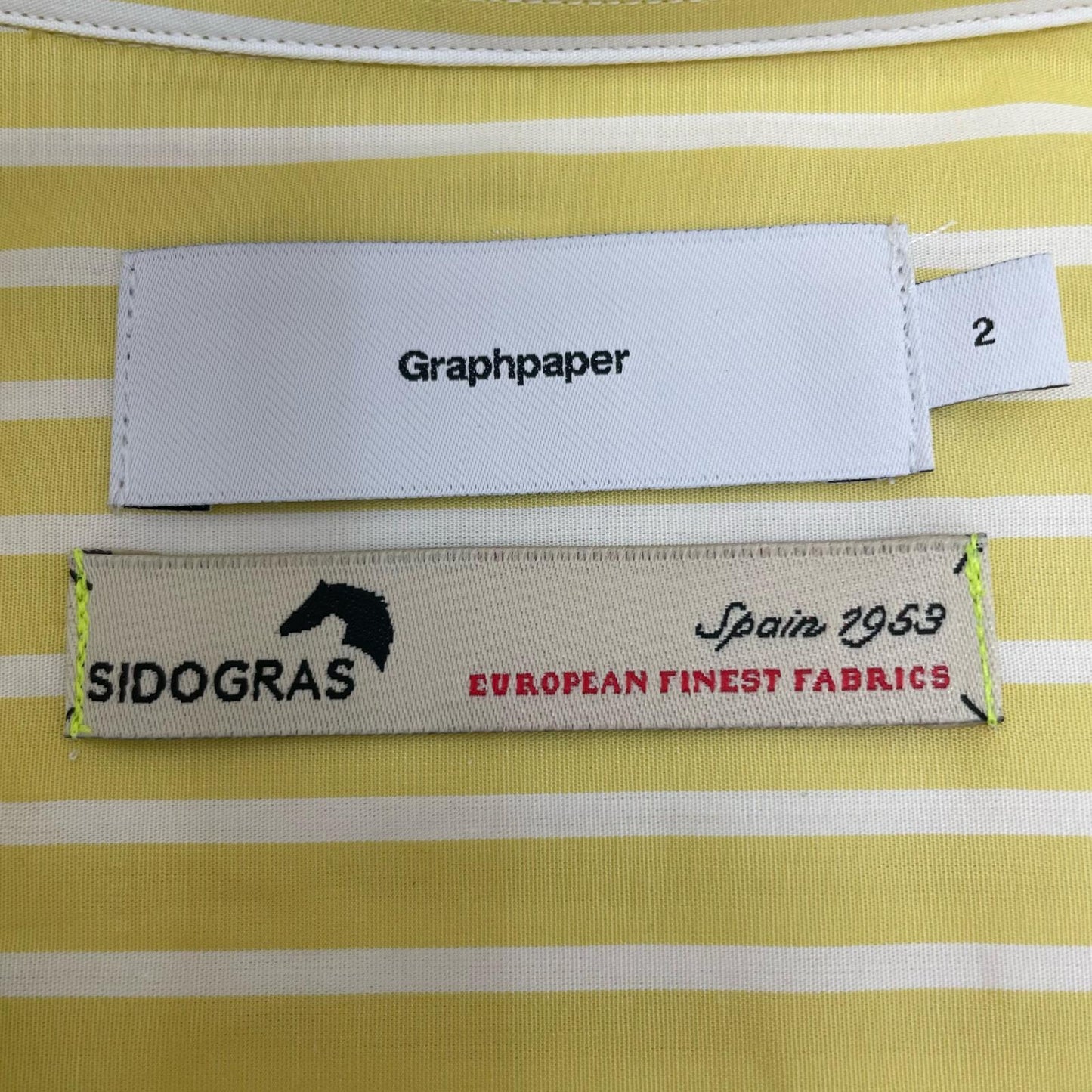 Graphpaper | グラフペーパー SIDOGRAS S/S Oversized Regular Collar Shirt? 半袖シャツ GM242-50004 イエロー サイズ：2【尾張小牧店】
