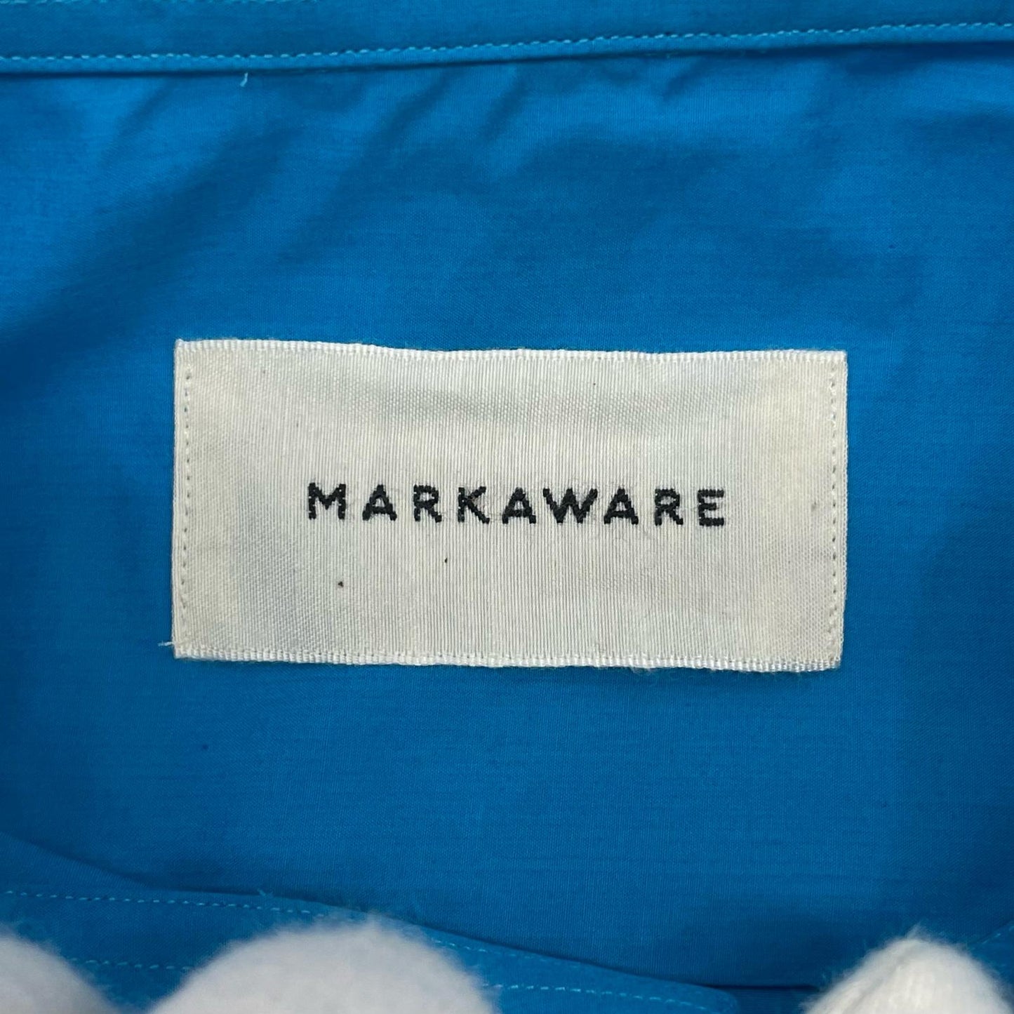 markaware | マーカウェア ORGANIC GIZA TYPEWRITER COMFORT FIT S/S SHIRT 半袖シャツ A25B01SH02B ブルー サイズ：3【尾張小牧店】