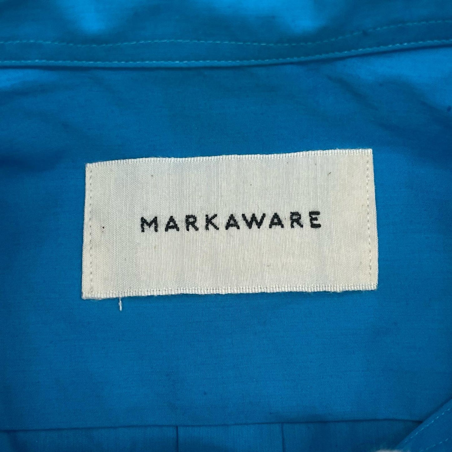 markaware | マーカウェア ORGANIC GIZA TYPEWRITER COMFORT FIT S/S SHIRT 半袖シャツ A25B01SH02B ブルー サイズ：2【尾張小牧店】