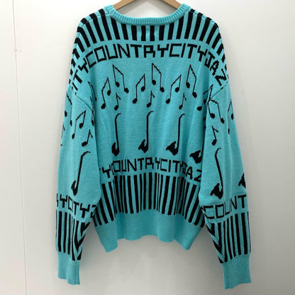 KNIT SWEATER SITY COUNTRY CITY JAZZ セーター CCC-251K001 ブルー サイズ：L【尾張小牧店】