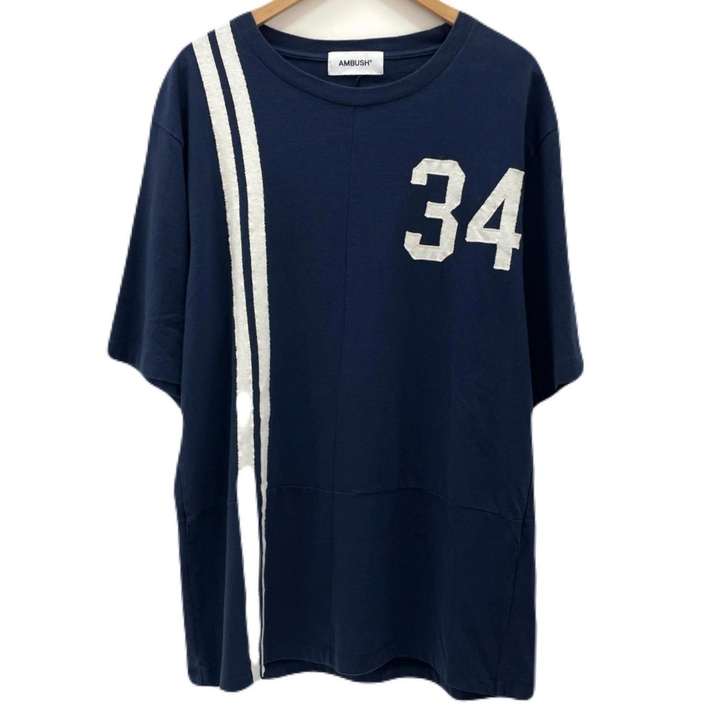 【中古】AMBUSH | アンブッシュ　25SS PANELLED T-SHIRT 半袖Ｔシャツ 12115322 ネイビー サイズ：L【尾張小牧店】