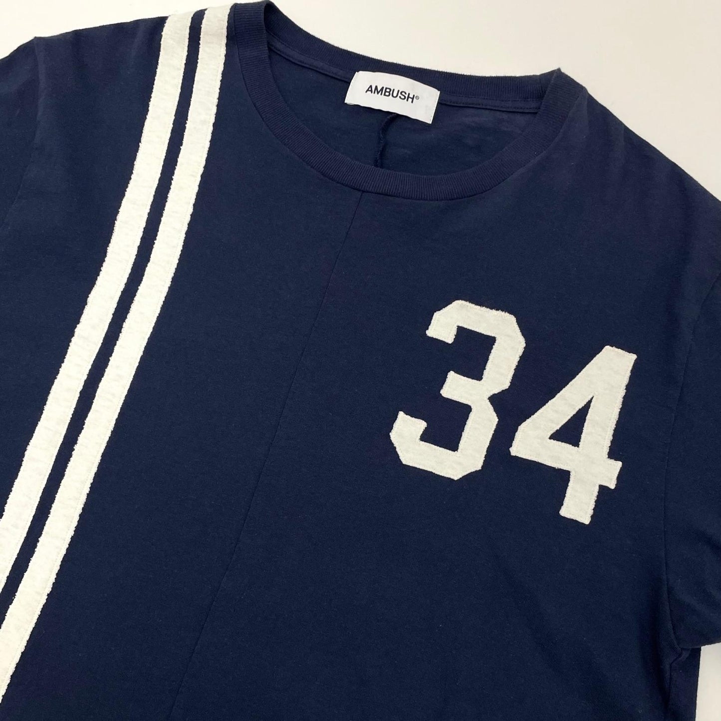 【中古】AMBUSH | アンブッシュ　25SS PANELLED T-SHIRT 半袖Ｔシャツ 12115322 ネイビー サイズ：L【尾張小牧店】