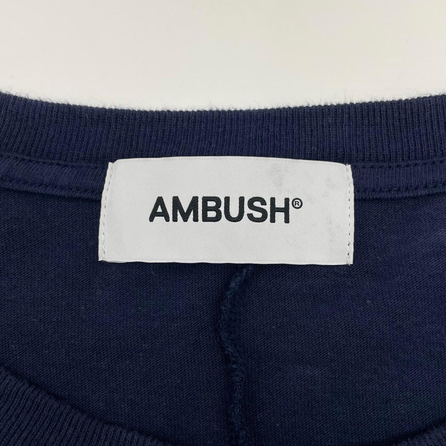 【中古】AMBUSH | アンブッシュ　25SS PANELLED T-SHIRT 半袖Ｔシャツ 12115322 ネイビー サイズ：L【尾張小牧店】