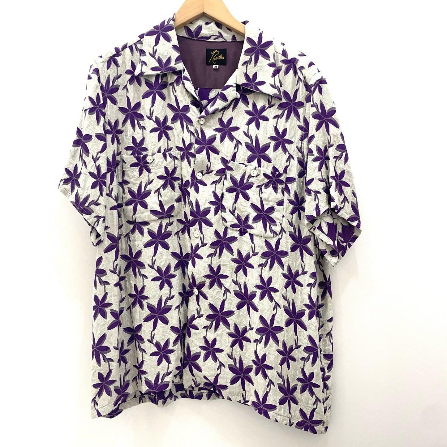 Needles | ニードルス ONE-UP SHIRT-ACE/R FLORALX 半袖シャツ MR238 ホワイト×パープル サイズ：M【尾張小牧店】