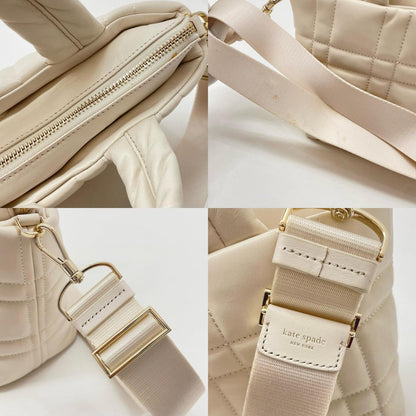 kate spade NEW YORK | ケイトスペードニューヨーク ｿﾌﾄｳｪｱ ｷﾙﾃｯﾄﾞ ﾚｻﾞｰﾐﾆﾄｰﾄ ショルダーバッグ K7988-1 ホワイト【尾張小牧店】