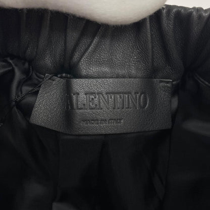 【中古】Valentino | ヴァレンチノ レザーハーフパンツ　ショートパンツ ブラック サイズ：46【尾張小牧店】