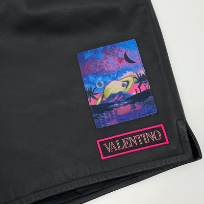 【中古】Valentino | ヴァレンチノ レザーハーフパンツ　ショートパンツ ブラック サイズ：46【尾張小牧店】