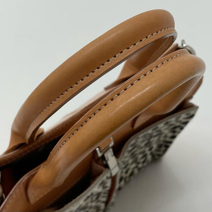 LEATER UNBORN CALF HELMET BAG その他バッグ RICH I-05-B-04 ブラウン×レオパード【尾張小牧店】
