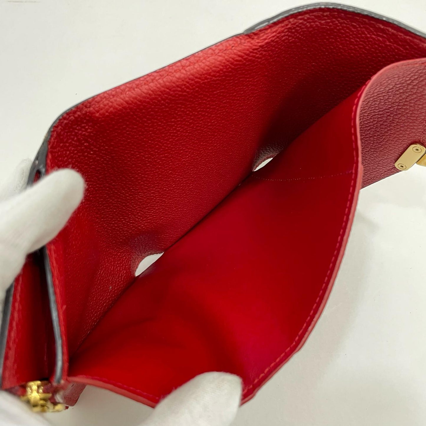 LOUIS VUITTON | ルイ・ヴィトン 三つ折り財布 ブラウン×レッド【尾張小牧店】