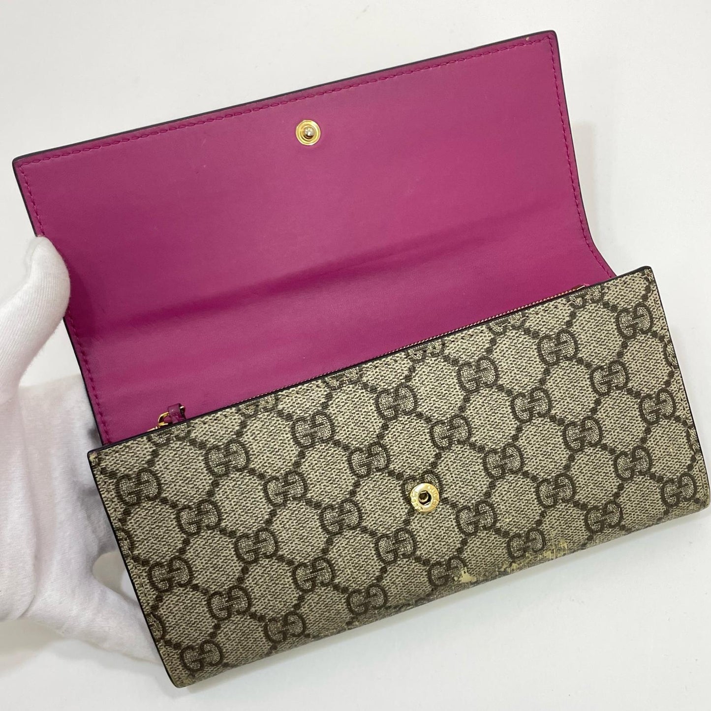 GUCCI | グッチ 長財布 ブラウン×レッド×ピンク【尾張小牧店】