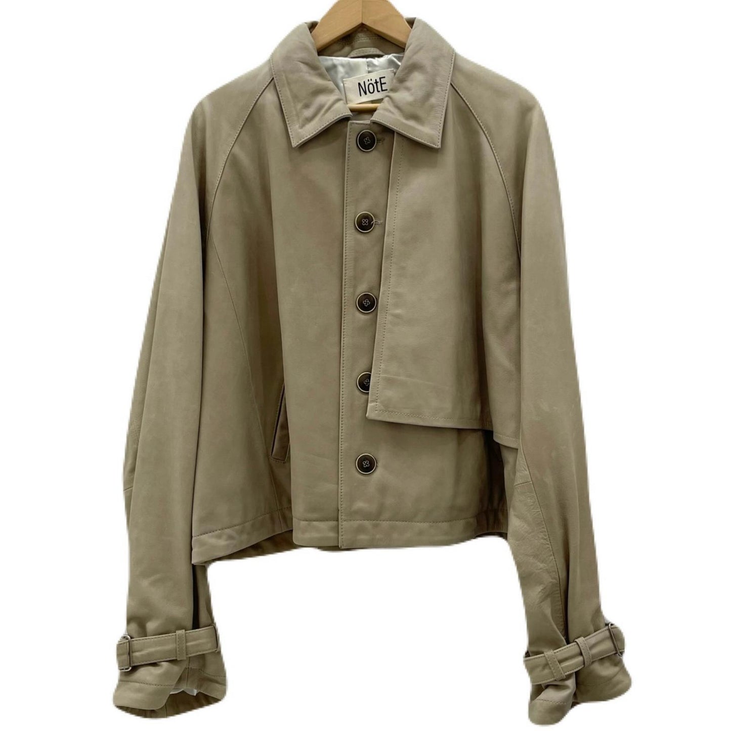 【中古】NotE | ノート 21AW　Contrast over trench single レザージャケット 21A-01 ベージュ サイズ：46【尾張小牧店】