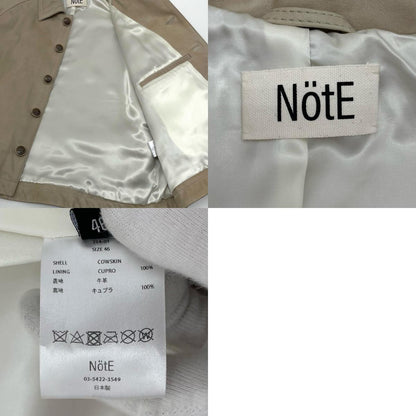 【中古】NotE | ノート 21AW　Contrast over trench single レザージャケット 21A-01 ベージュ サイズ：46【尾張小牧店】