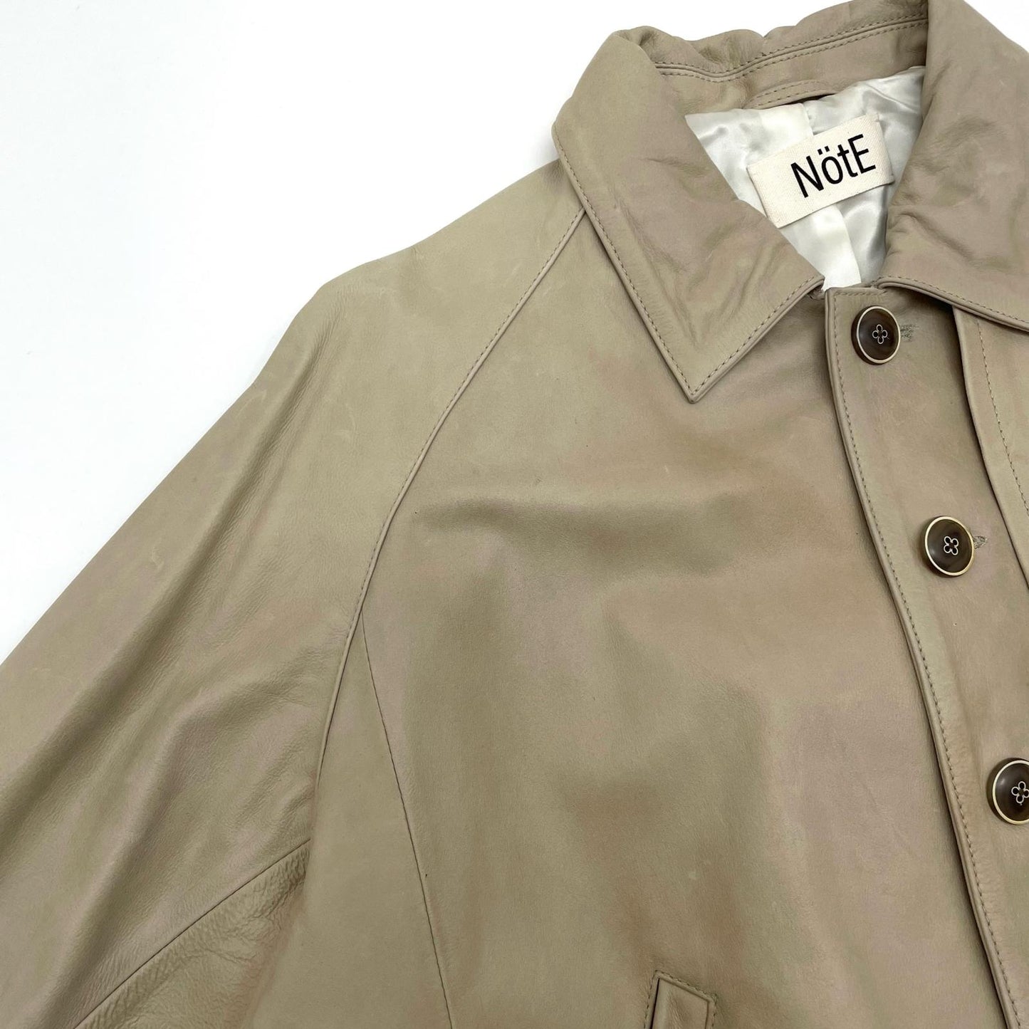 【中古】NotE | ノート 21AW　Contrast over trench single レザージャケット 21A-01 ベージュ サイズ：46【尾張小牧店】
