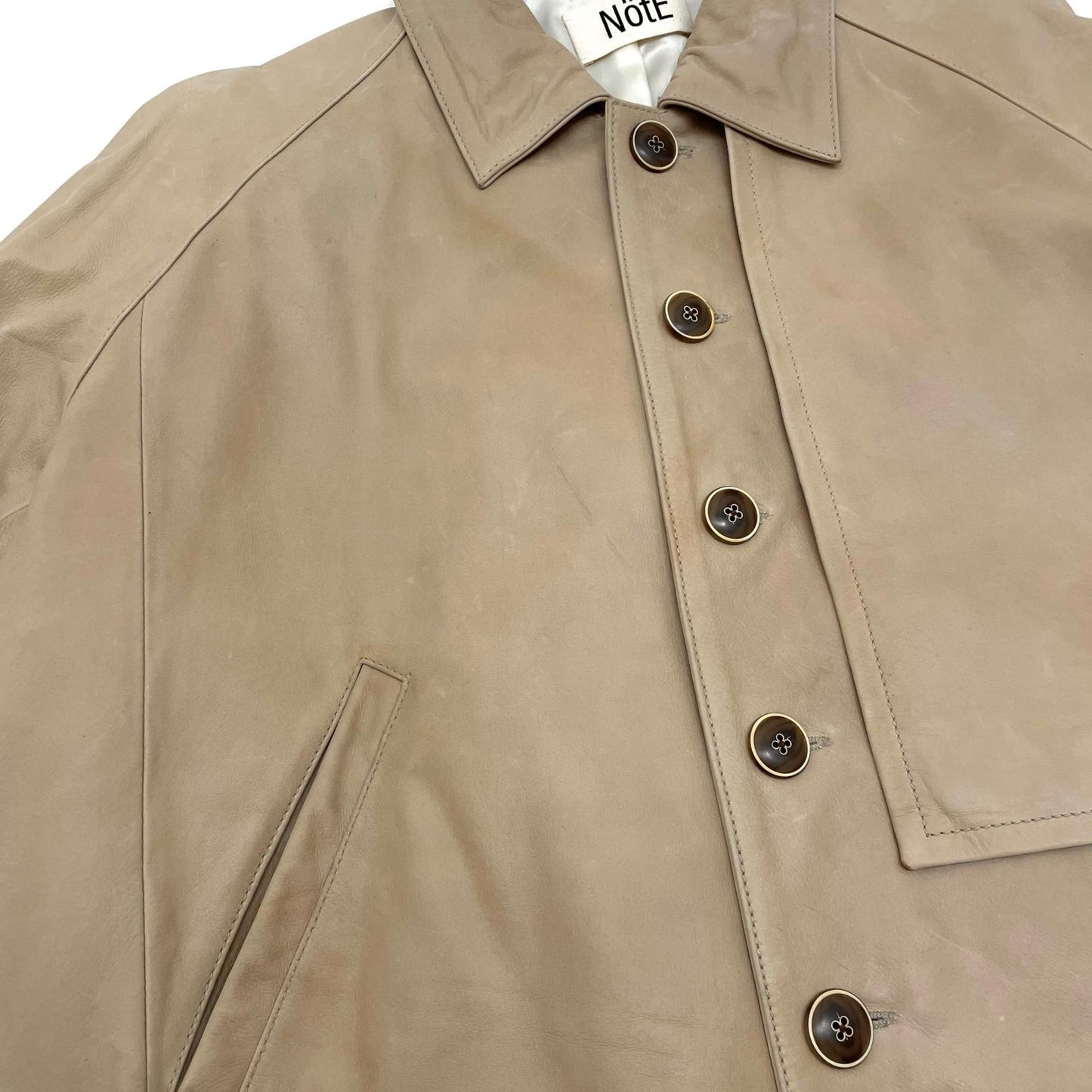 【中古】NotE | ノート 21AW　Contrast over trench single レザージャケット 21A-01 ベージュ サイズ：46【尾張小牧店】