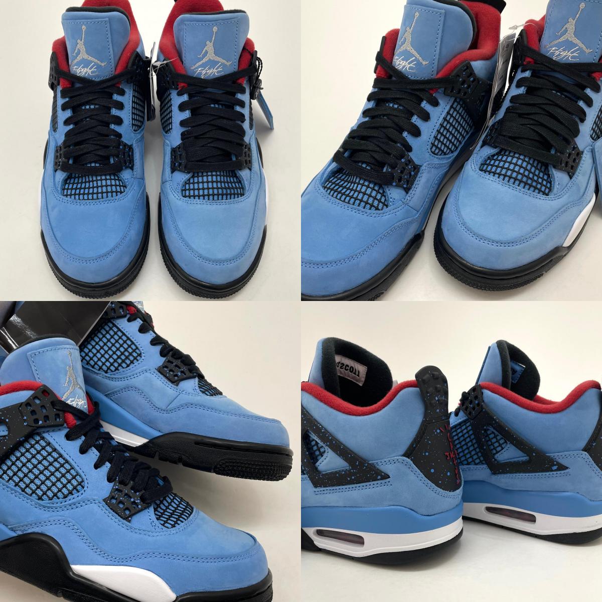 【中古】NIKE×Travis Scott | ナイキ×トラヴィススコット ※訳あり　Air Jordan 4 Retro Cactus Jack "University Blue"/エアジョーダン4 レトロ カクタスジャック "ユニバーシティブルー" スニーカー　靴 308497-406 ライトブルー 26cm【尾張小牧店】