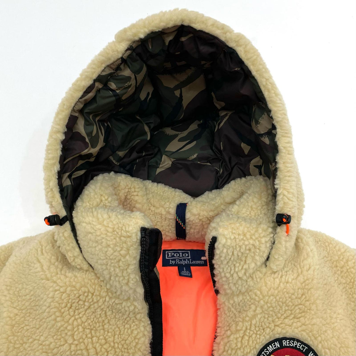 【中古】RALPH LAUREN | ラルフローレン Paneled Down Coat ダウンジャケット ベージュ×カモ柄 サイズ：S【尾張小牧店】