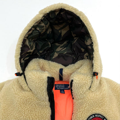 【中古】RALPH LAUREN | ラルフローレン Paneled Down Coat ダウンジャケット ベージュ×カモ柄 サイズ：S【尾張小牧店】