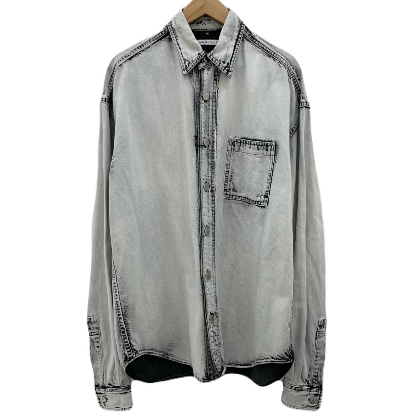 【中古】JOHN LAWRENCE SULLIVAN | ジョンローレンスサリバン Bleached denim oversized shirt デニムジャケット 3A001-0224-32 グレー サイズ：46【尾張小牧店】