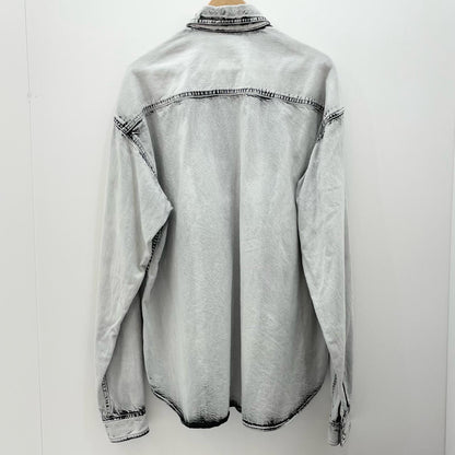 【中古】JOHN LAWRENCE SULLIVAN | ジョンローレンスサリバン Bleached denim oversized shirt デニムジャケット 3A001-0224-32 グレー サイズ：46【尾張小牧店】