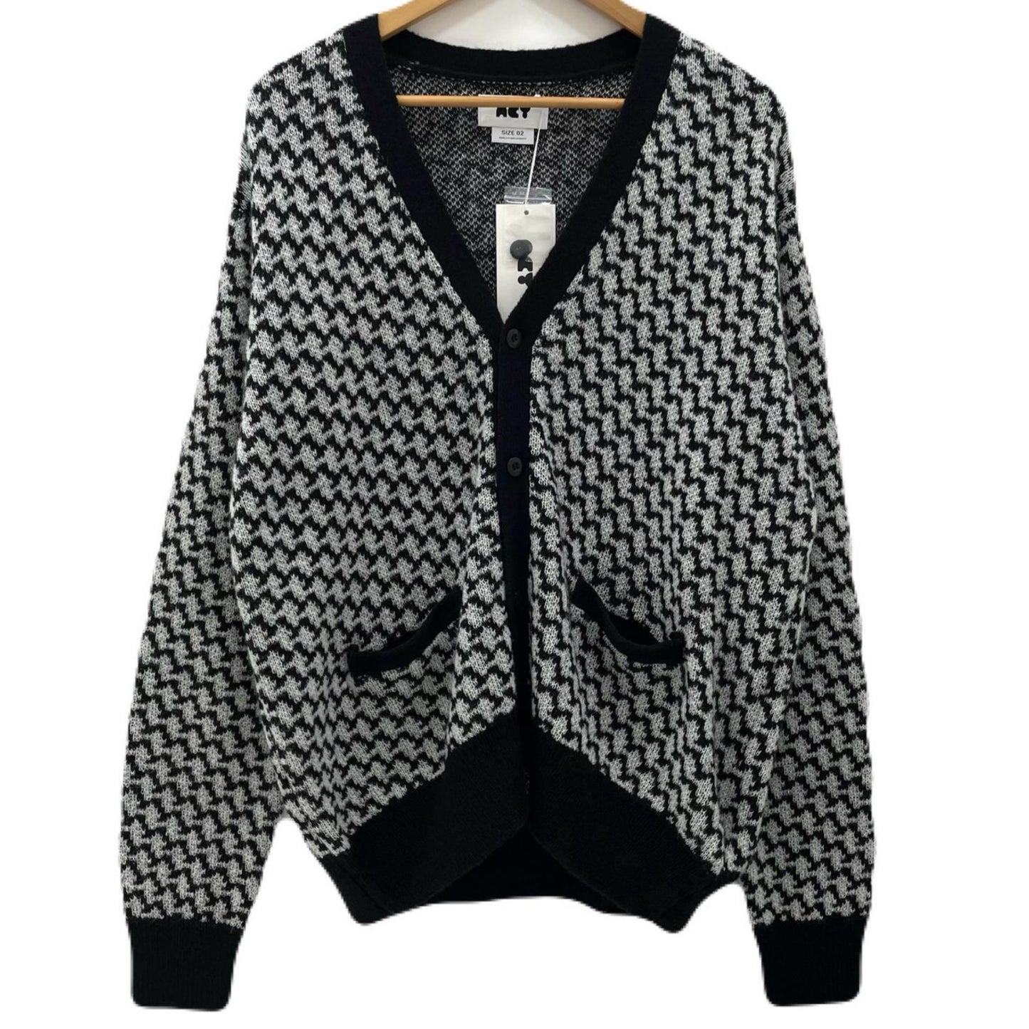 KPATTERN CARDIGAN カーディガン ACY-25AW-003 ブラック×ホワイト サイズ：2【尾張小牧店】