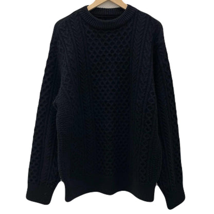 REBORN WOOL ARAN KNIT PULLOVER セーター ブラック サイズ：4【尾張小牧店】