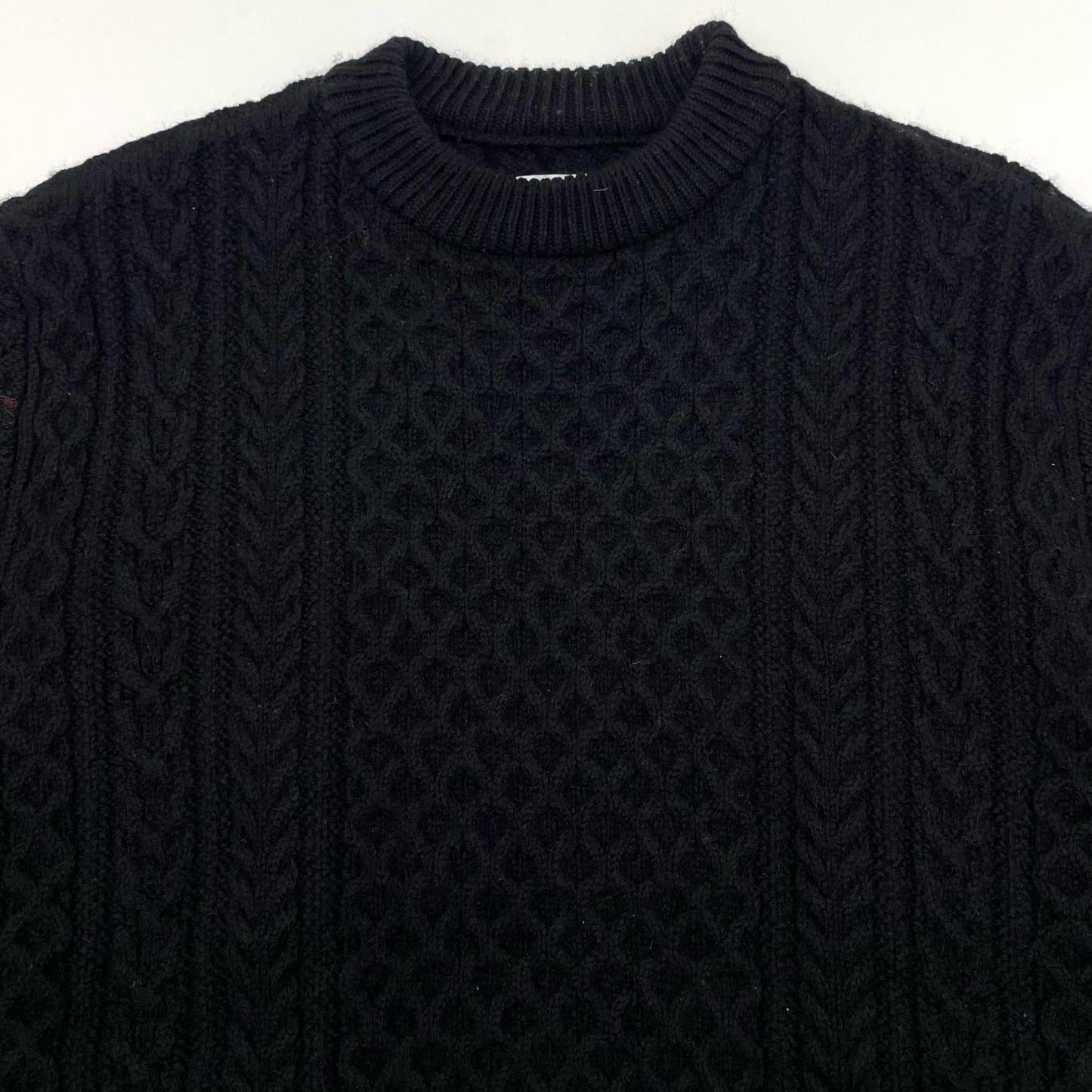 REBORN WOOL ARAN KNIT PULLOVER セーター ブラック サイズ：4【尾張小牧店】