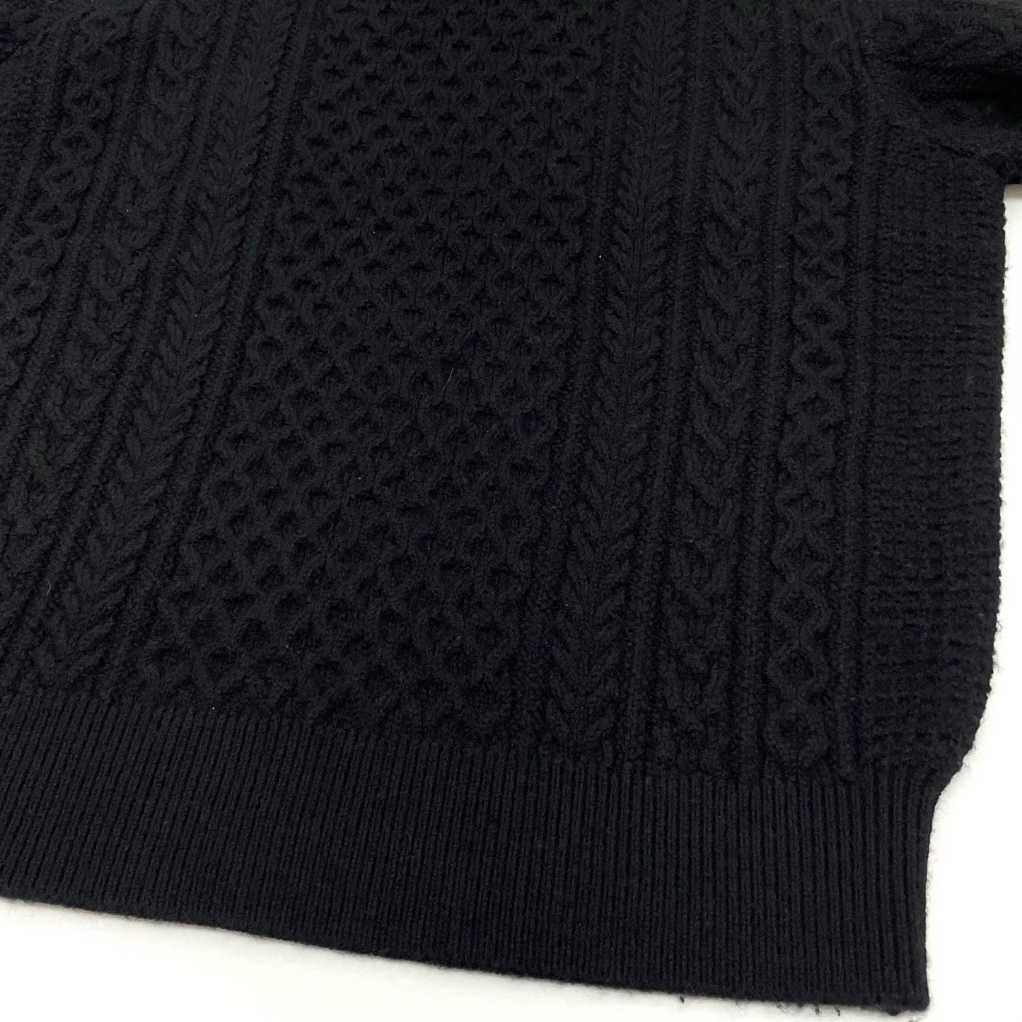 REBORN WOOL ARAN KNIT PULLOVER セーター ブラック サイズ：4【尾張小牧店】