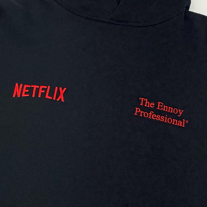 【中古】The Ennoy Professional×NET FLIX｜ザエンノイプロフェッショナル×ネットフリックス 裏起毛長袖パーカー AW23BRENPT06NTL ブラック サイズ：L【尾張小牧店】